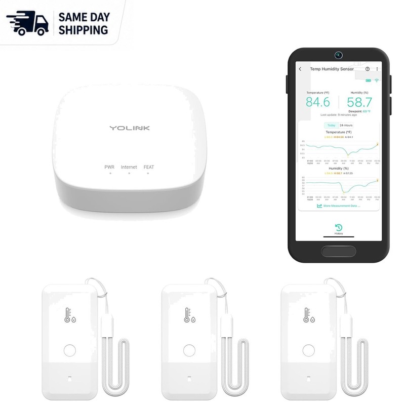 Smart Sensor 3-Pack: Wi-Fi-Free Environmental Monitoring with Long Battery Life