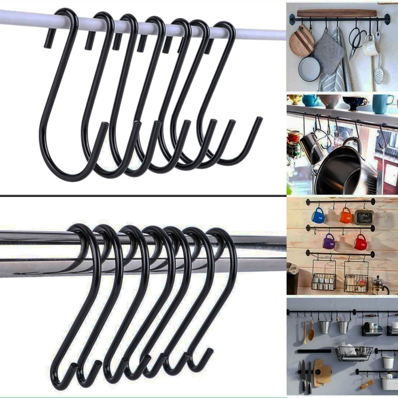 10 PCS Heavy Duty Steel S Shaped Hooks Hanging Hangers Pan Pot Holder Rack gallery