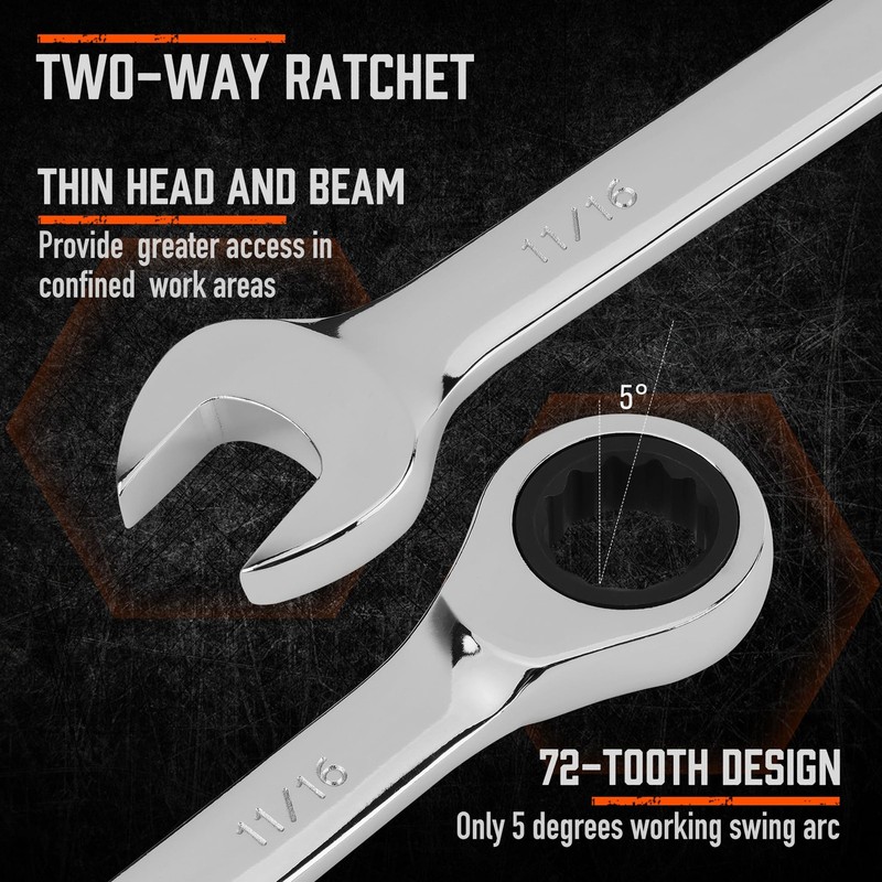 26-Piece Ratcheting Wrench Set | Metric and SAE | Ratchet Combination Wrenche... gallery