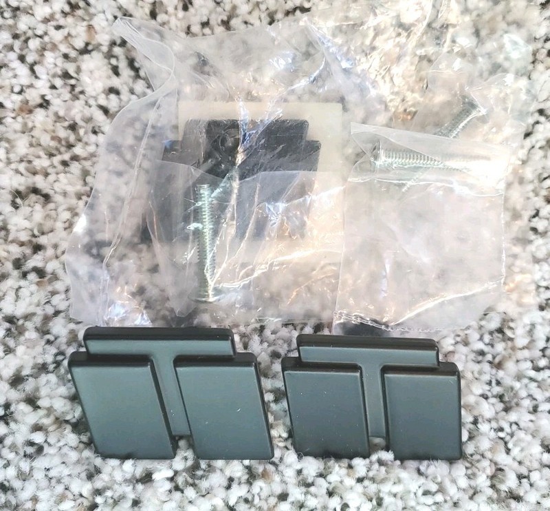 Lot 3 Black Metal Drawer Knobs Pulls 3-retangle Modern Geometric 1 3/8″