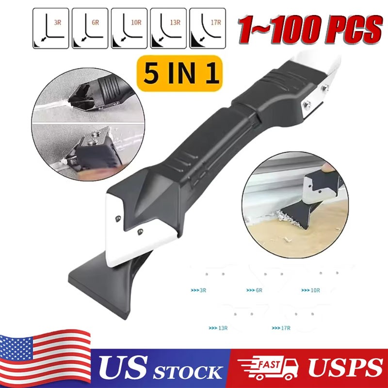 5 in 1 Silicone Sealant Remover Tool Kit Set Scraper Caulking Mould Removal US