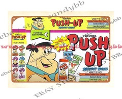 1992 Flintstones PUSH UP pops metal tin sign metal wall art decorating ideas