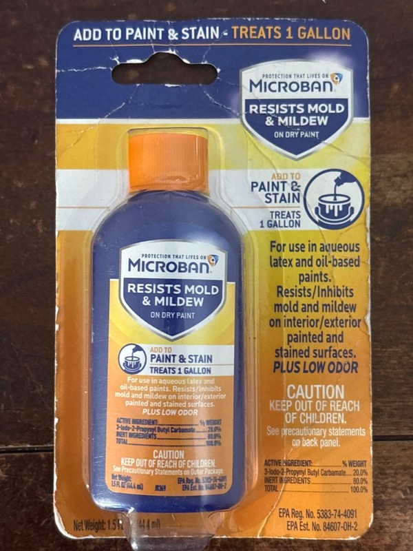 Microban Mold and Mildew Resistant Paint & Stain Additive 1.5 Fl. Oz.