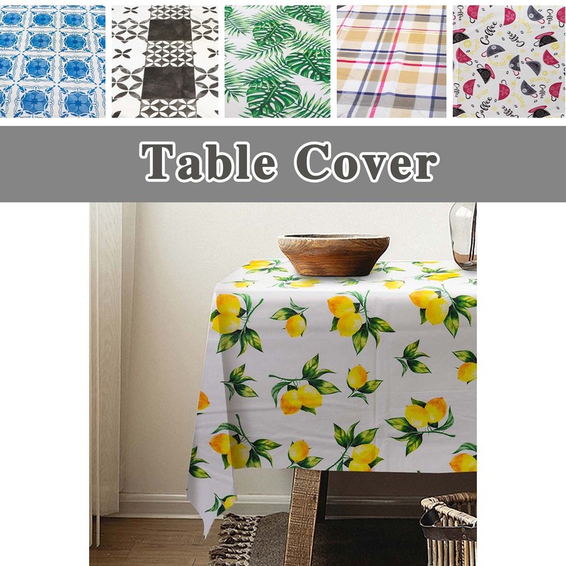Heavy Duty Vinyl Tablecloth Flannel Backed 52×52″ Waterproof Oilproof Tablecover