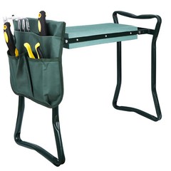 Foldable Kneeler Garden Kneeling Bench Stool Soft Cushion Seat Pad w Tool Pouch