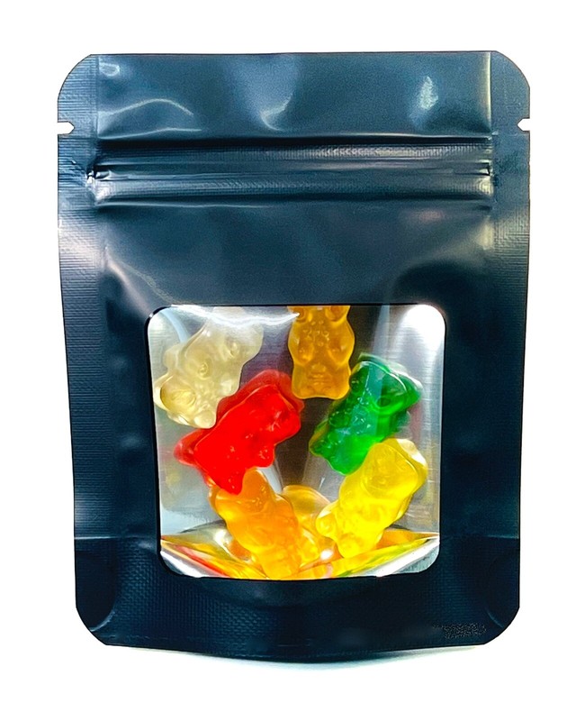 100 Pk Smell Proof Mylar Bags 3.5 x 4.5 x 1 inch Stand Up Resealable Ziplock