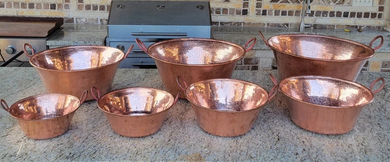 CAZO DE COBRE 17" inch MICHOACANO COPPER POT 18MM GAUGE. gallery