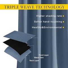 NICETOWN Bedroom Blackout Curtains and Drapes 48″ Long 2 Panels Set – Window