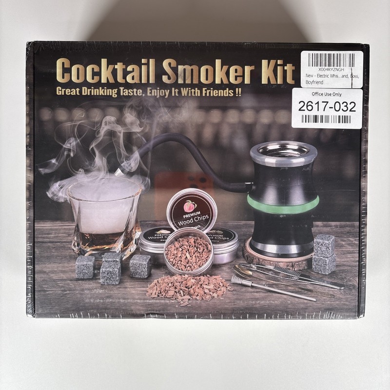 Cocktail Smoker Kit Drink Infuser w/ Wood Chips Whiskey Stones Bar Tools Gift