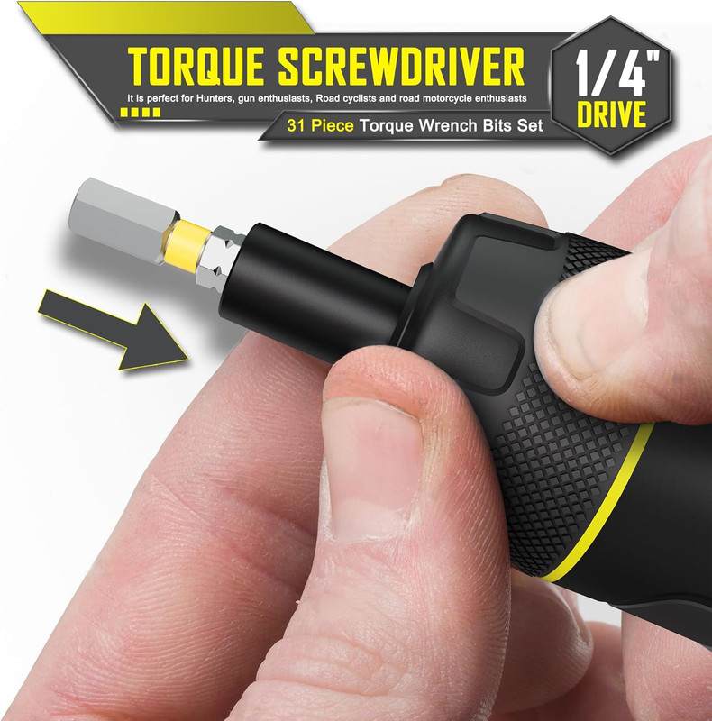 Torque Screwdriver Set, 10-80 Inch Pounds Lbs, 31 Piece 1/4" Drive Torque Screwd gallery
