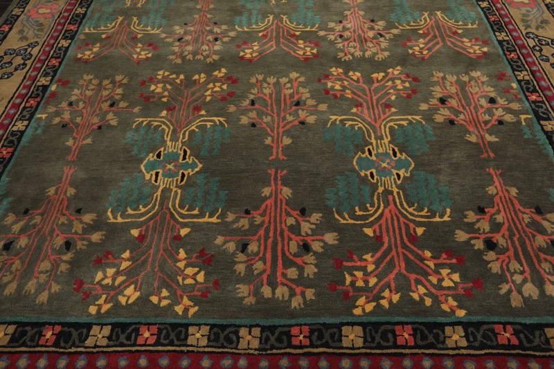 Donegal Arts & Crafts Handmade 100% Wool Area Rug Dark Gray/Green 9' x 12' gallery