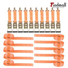 Findmall 1.5″ x 15′ Ratchet Straps J Hook 4000-lbs Heavy Duty Tie Downs 10 Pack