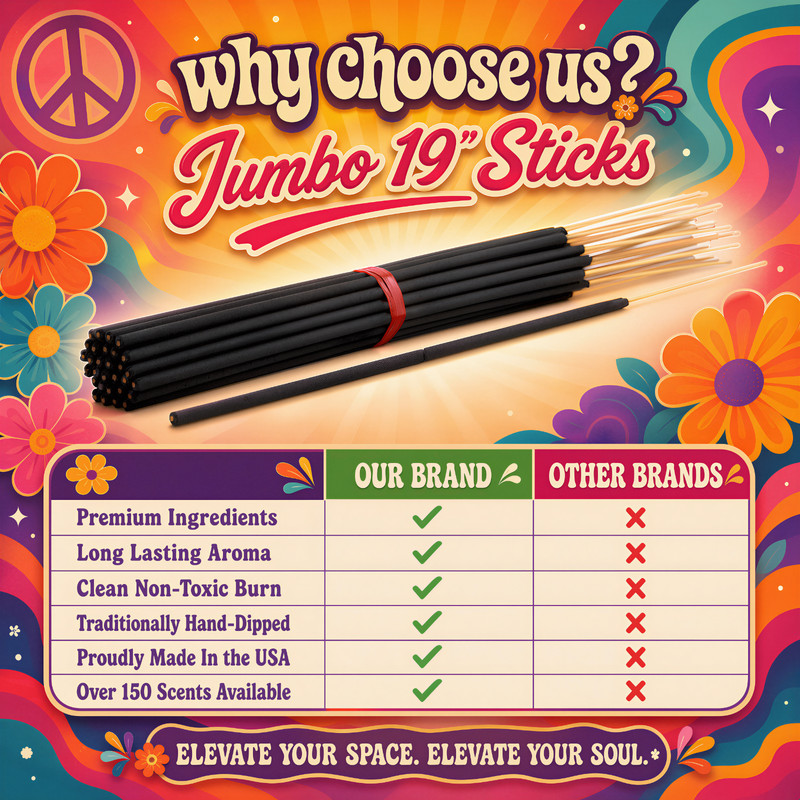 FRANKINCENSE AND MYRRH Incense Sticks 19" Jumbo Extra Large Bulk Handmade gallery