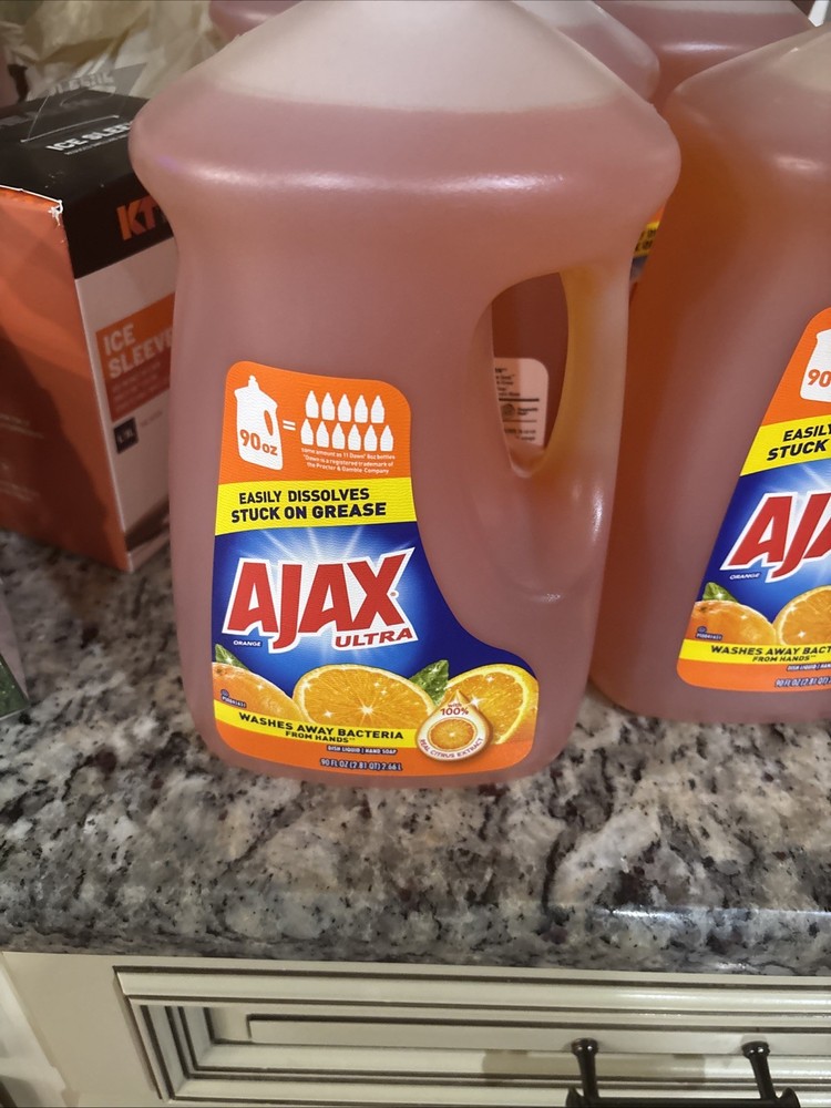 Ajax Ultra Triple Action, Dishwashing Liquid Dish Soap, Orange, 90 Fluid Ounce