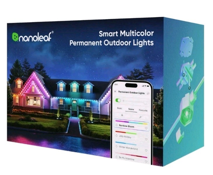 New Nanoleaf Smart Multicolor Permanent Outdoor Lights Smarter Starter Kit 100ft