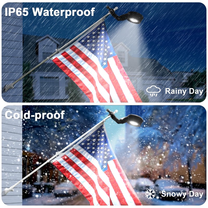 Solar Flag Pole Light, Bright White 6000k Flagpole Light Upgrade Solar Powere... gallery
