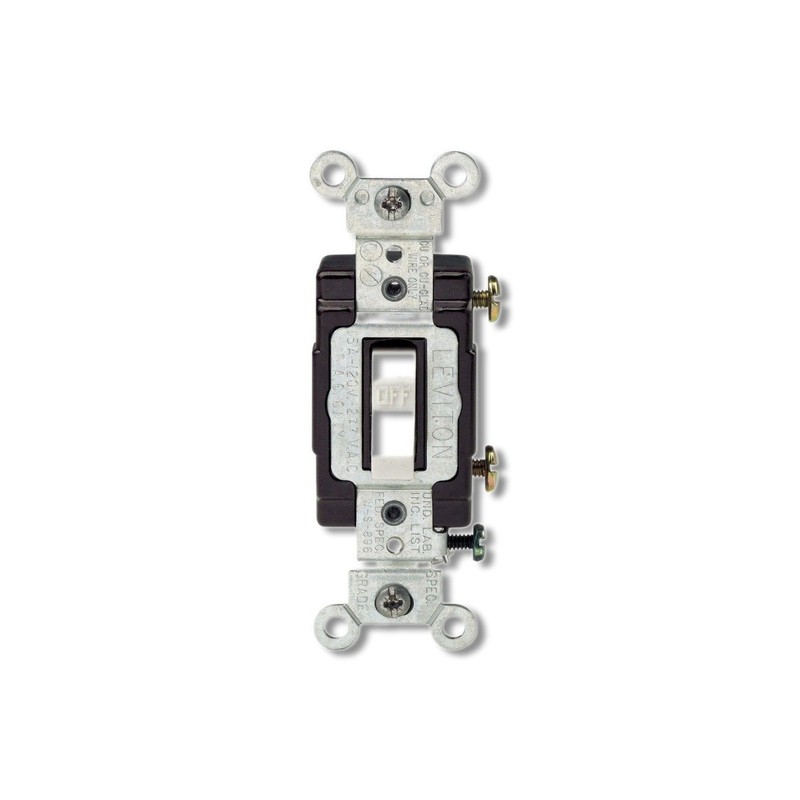 Leviton 15 amps Single Pole Toggle Switch White C22-05501-LHW