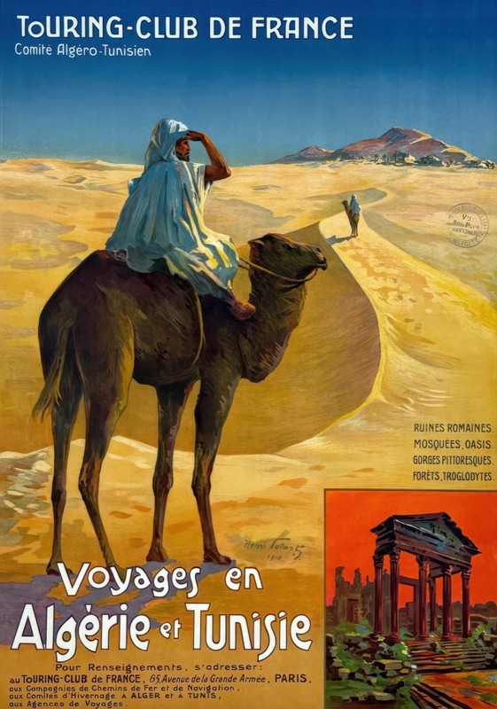 14300.Wall Decor Poster.Vintage Interior Art.French Travel Algeria Tunisia Camel