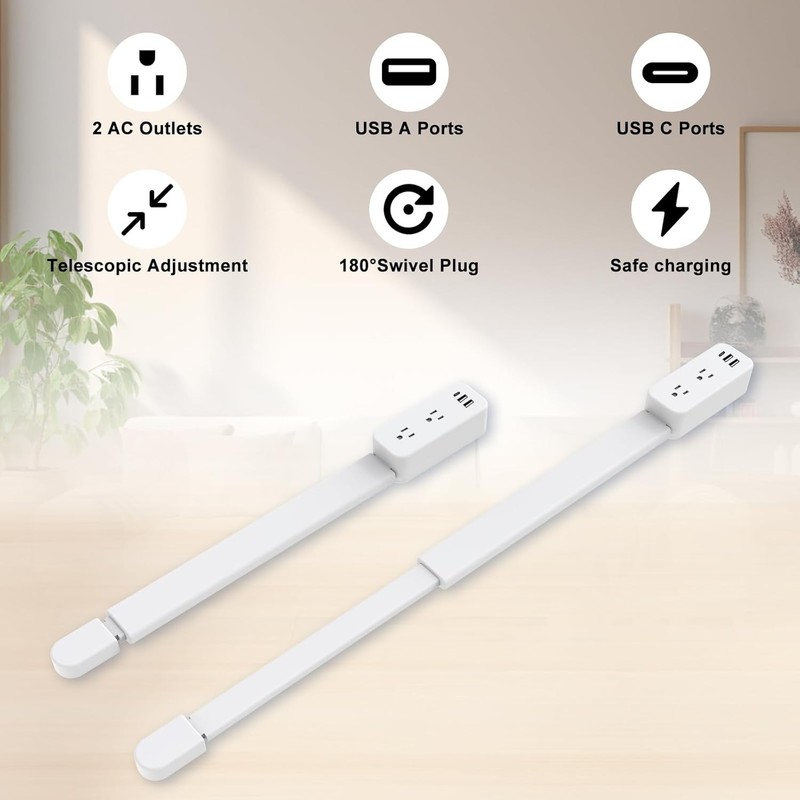 Rotating Wall Plug Power Socket Expander - 22"-34" Extension gallery