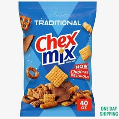 Chex Mix Traditional Savory Snack Mix 40 oz Bag Crunchy Party Snack Fresh