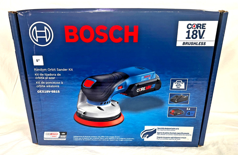 BOSCH 18V Brushless 5 In Random Orbit Sander Kit GEX18V-5B15 (NEW IN RETAIL BOX)