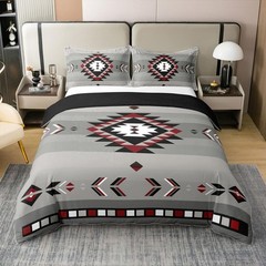 King Size 100% Cotton Southwest Native Design Duvet Cover Southwestern Geomet…