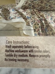 Vintage Caress Twin Flat Sheet Ashlee Percale NEW USA 39 X 76 in