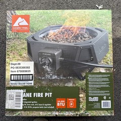 Ozark Trail 54,000 BTU Propane Black Steel Portable Fire Pit with Locking Lid