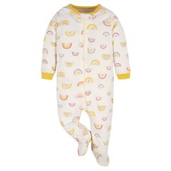 Gerber Baby Girls 2-pack ‘N Play And Toddler Sleepers, Golden Floral, 0-3 Months