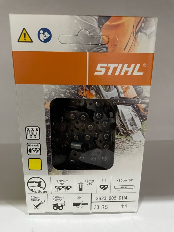 33RS 114 STIHL CHAINSAW FULL CHISEL CHAIN 36 IN BAR 3/8BLADE .50GAUGE AGRESSIVE
