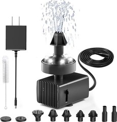 24-Hours Working Bird Bath Fountains Plug-in, Jutai Adjustable DC 12V Water Foun