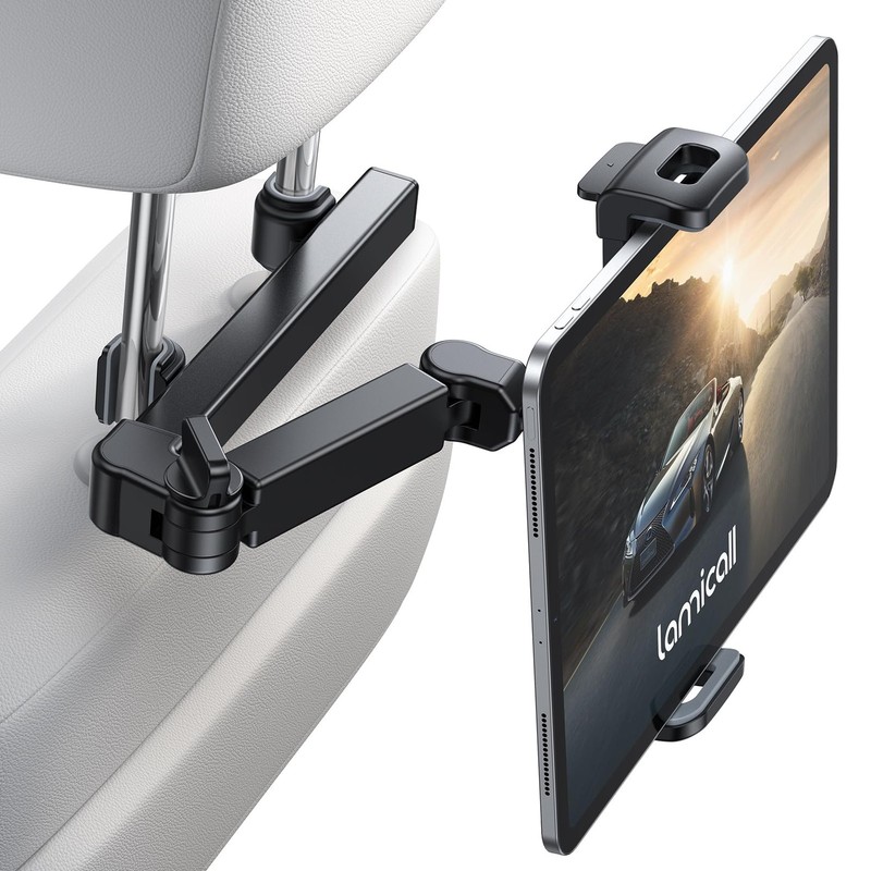 Lamicall Car Headrest Tablet Holder – [3 in 1 Extension Arm] Adjustable Tablet C