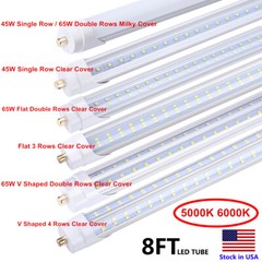 8FT LED Tube Light T8 T12 Single Pin FA8 Bulbs 45W 65W 90W 8Foot LED Shop Light