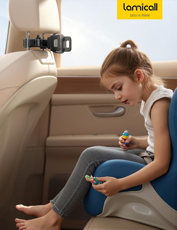 Lamicall Car Headrest Tablet Holder - [3 in 1 Extension Arm] Adjustable Tablet C gallery