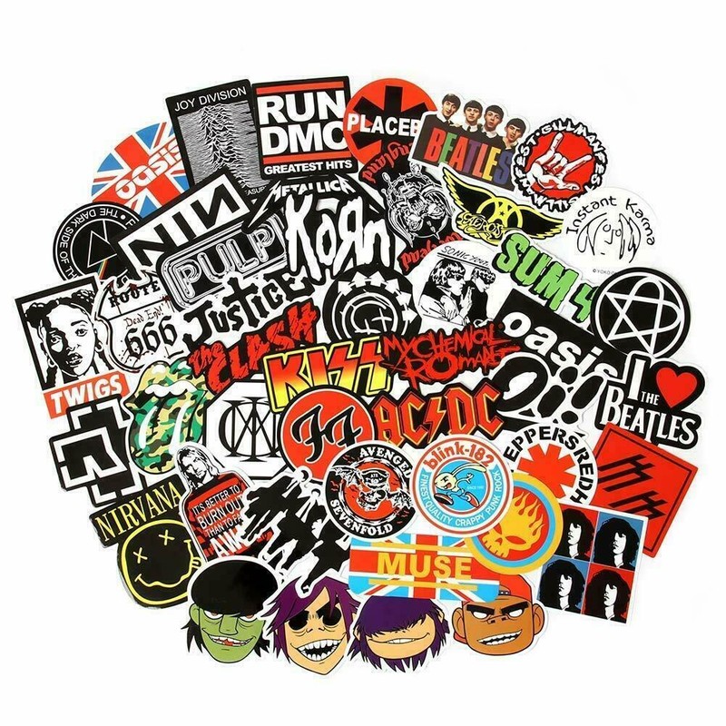 USA saler 100PCS Rock band sticker Rock and Roll Music Sticker Vinyl Waterproof gallery