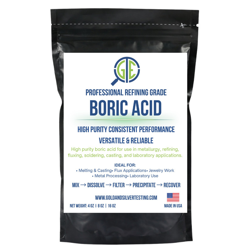 Boric Acid 1 lb 99% Pure Powder Flux Gold Silver E-Waste Metal Refining Melting