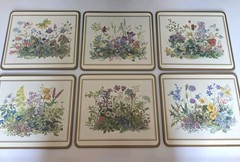 VTG Set Of 6- 8.5×7.5 Pimpernel Botanical Meadow Flowers Cork Placemats/Hot Pads