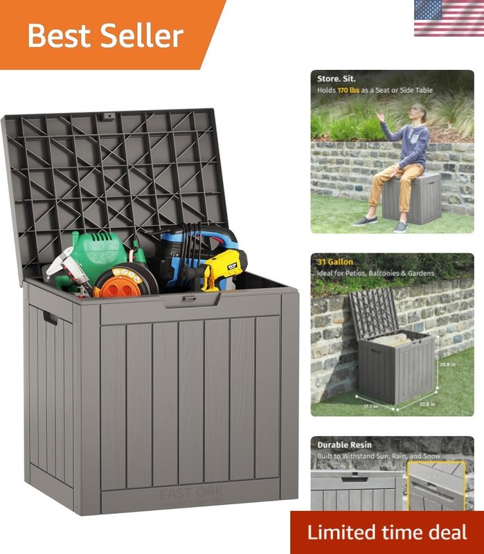 Lockable 31 Gallon Storage Box – Waterproof Resin for Outdoor Essentials
