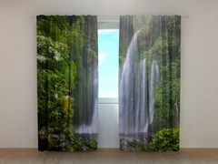 3D Lux Curtain Printed Waterfall in Indonesia Jungle by Wellmira Made to Measure