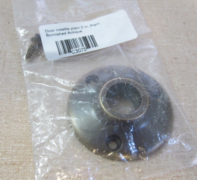 NEW Rejuvenation 2″ Door Knob «Plain» Rosette, Solid Brass, Burnished Antique