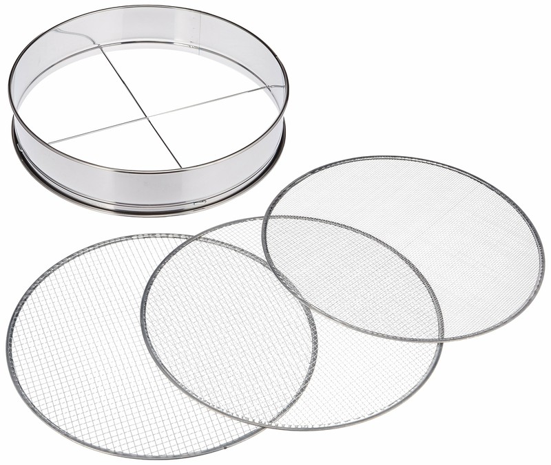 Soil Sieve Coarse Medium Fine set 370mm Stainless Steel Bonsai