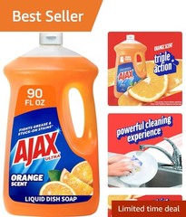 Ultra Liquid Dish Soap – 90 fl oz Orange Scent, Triple Action Cleaning Power