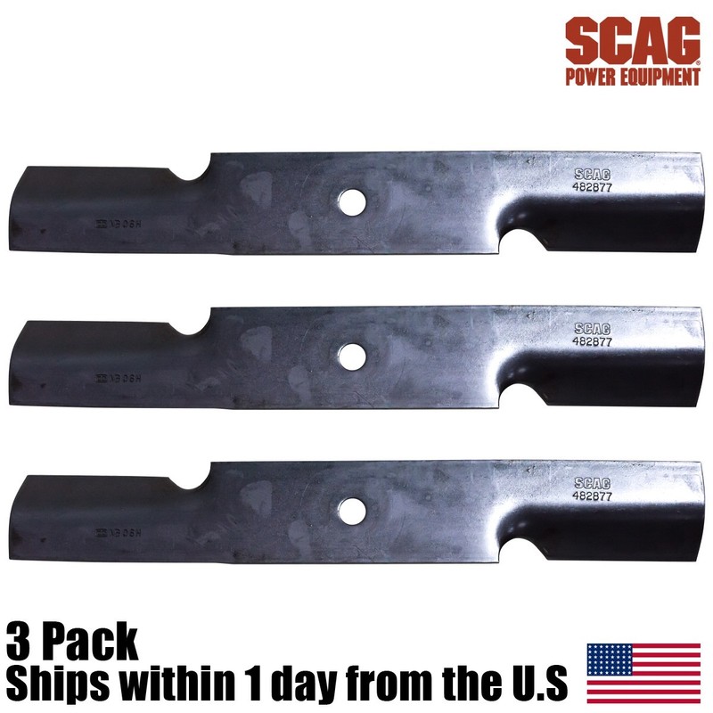 3PK Genuine OEM Scag Marbain Cutter Blades 16 1/2″ High Lift for 48″ Deck 482877