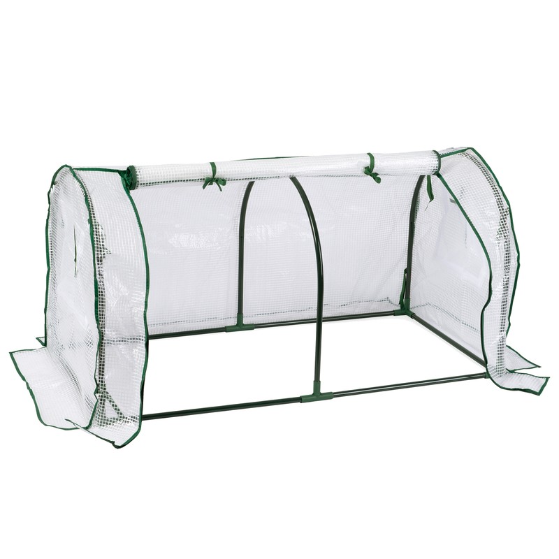 Garden Elements Covered Indoor/Outdoor Cloche Tunnel Greenhouse, White, 47”
