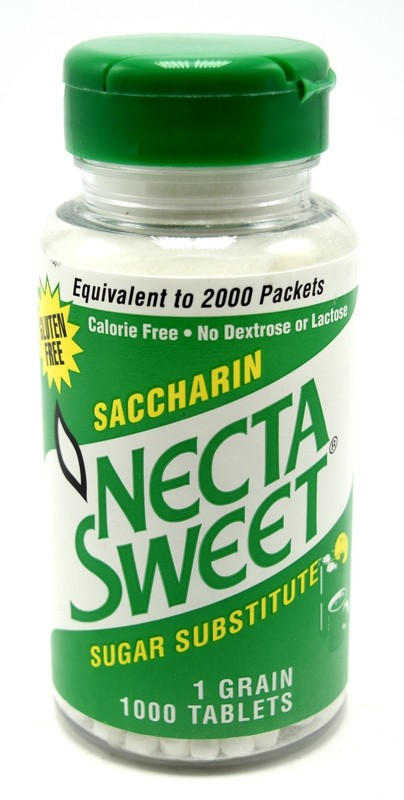 1000-Tablet Bottle 1 Grain Necta Sweet Saccharin Tablets NectaSweet