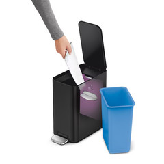 simplehuman 5L 1.3 Gal Slim Step Trash Can Matte Black Steel CW1389 New (71 ký t