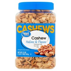 Great Value Cashew Halves & Pieces 27 oz | Fresh | Usually Delivered in 2–3 Days