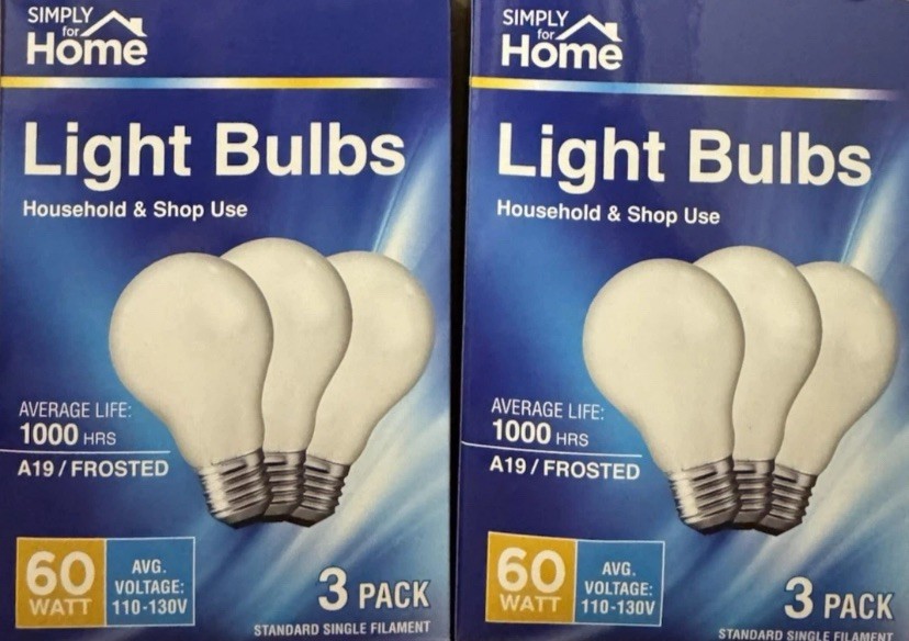2 Boxes 60W Frosted Simply Home Decorative Light Bulbs Universal Fit