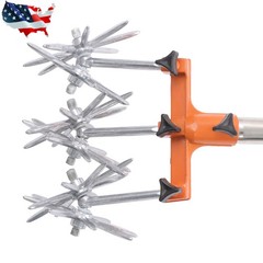 Adjustable Stainless Steel Poles 57 In Hand Cultivator Tool Garden Rotary Tiller