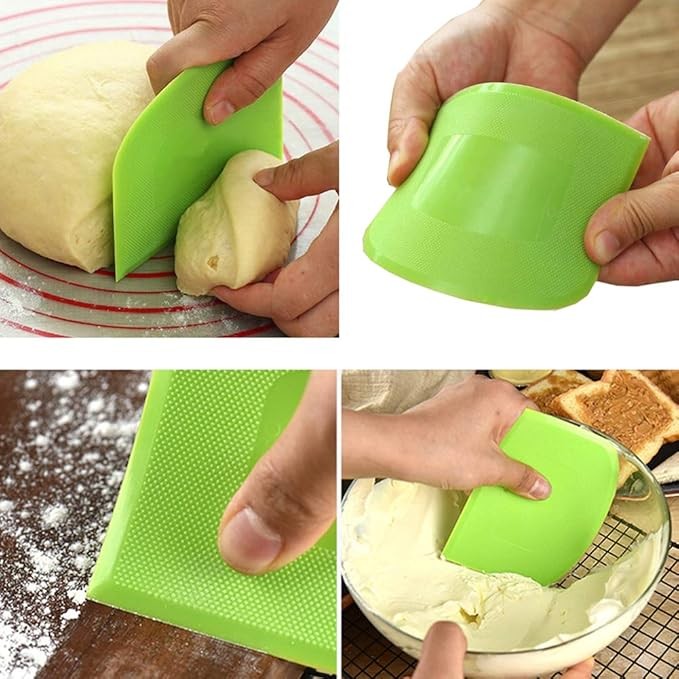 Dough Cutter Dual Sided Flexible Plastic Bowl Scraper for Bread Pizza Pastry gallery